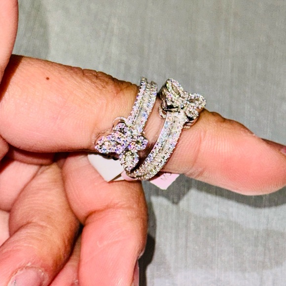 Vvs diamond butterfly Moissanite ring, 100% passes diamond testers Gift for her - Picture 4 of 8